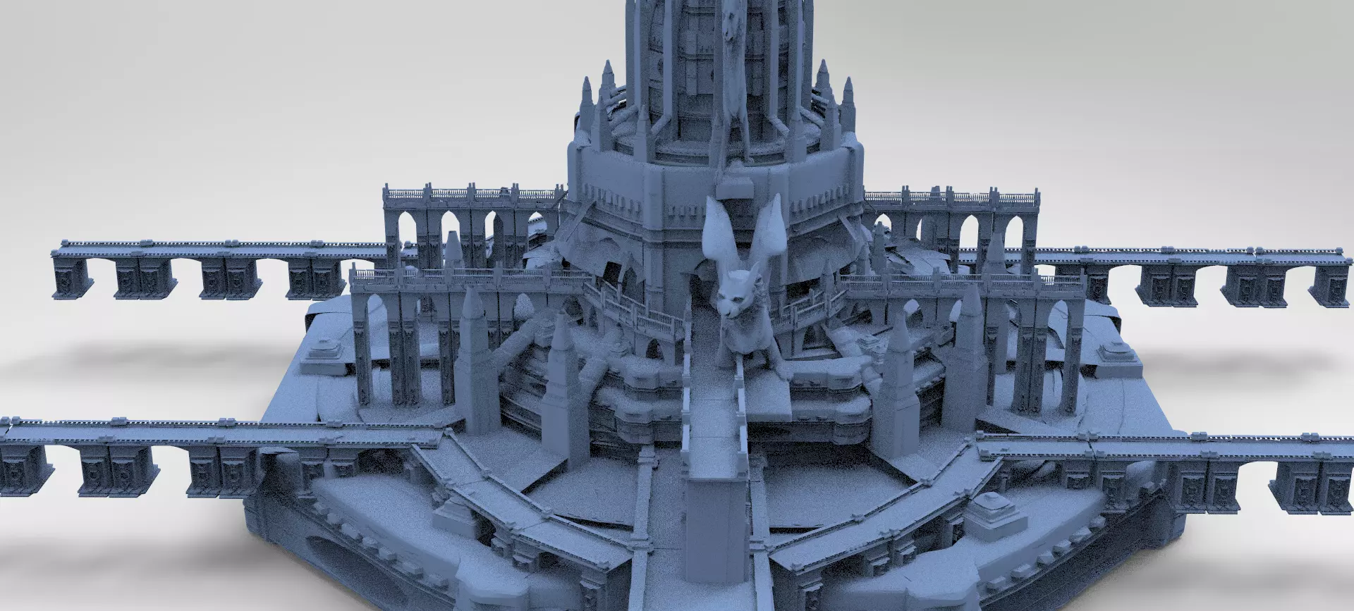 Medieval Lion Tower Fort 4 3D model_0