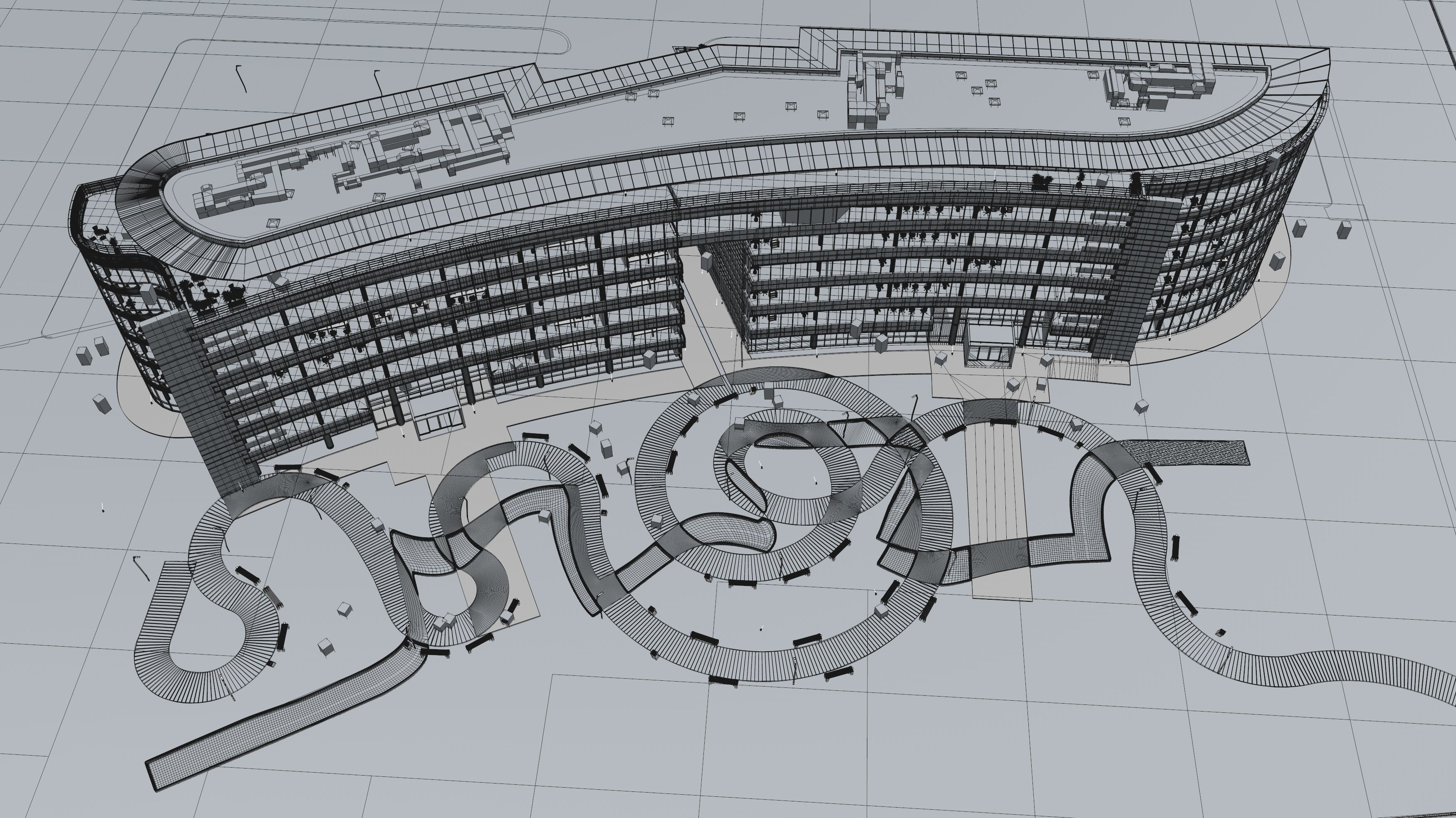 Glass Office Building - Day and Night 3D model_55