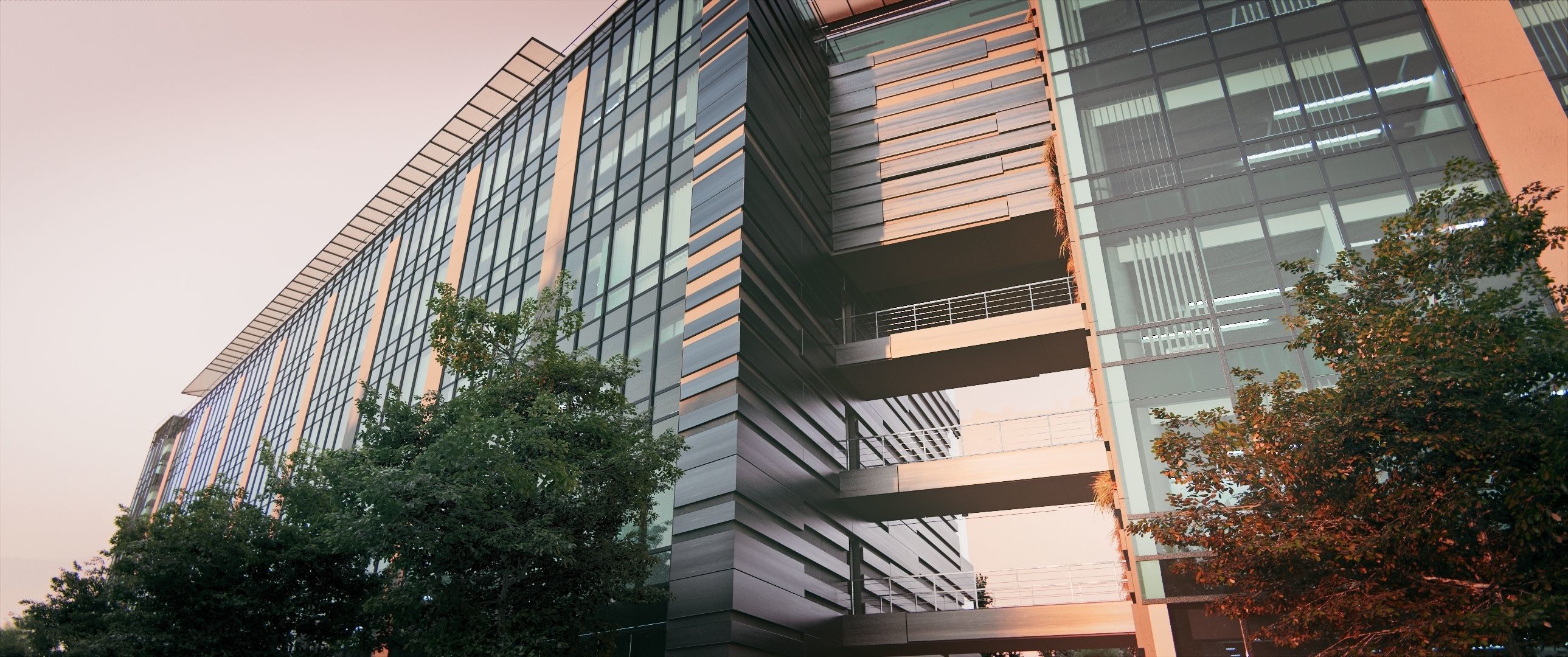 Glass Office Building - Day and Night 3D model_11