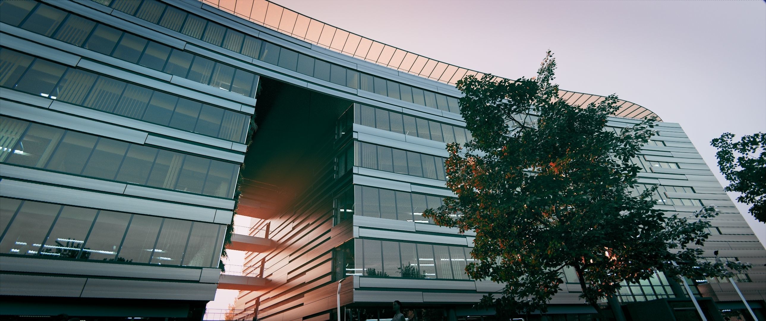 Glass Office Building - Day and Night 3D model_14