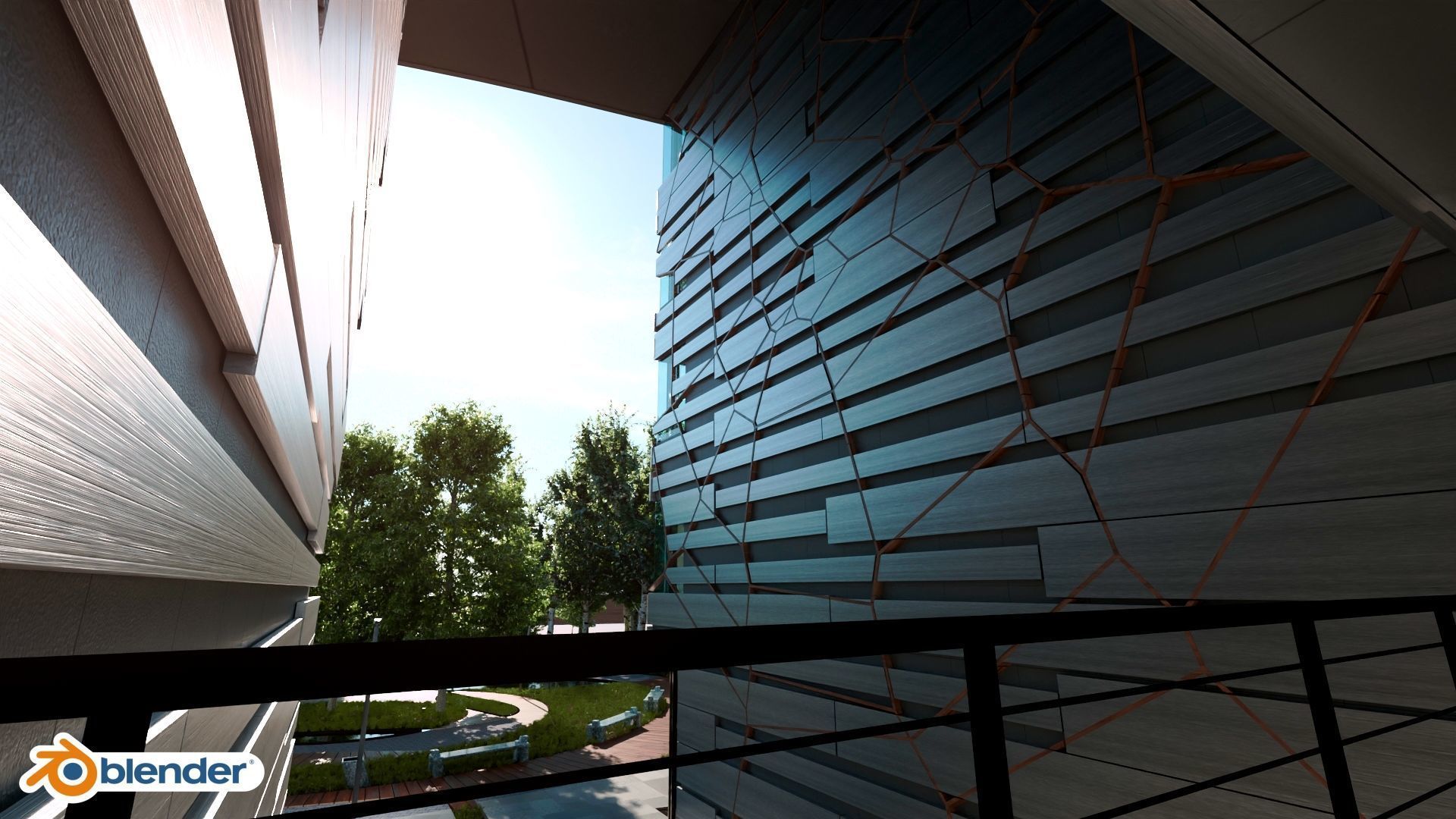 Glass Office Building - Day and Night 3D model_42
