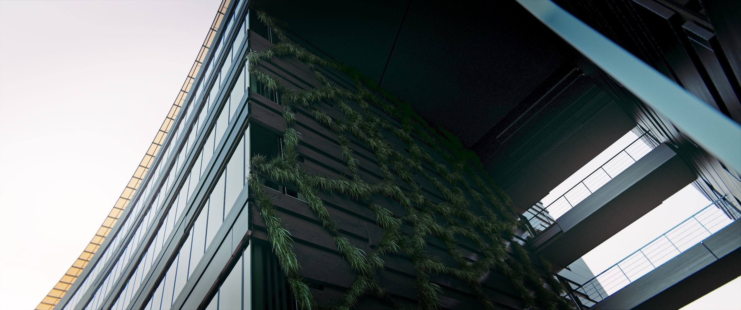 Glass Office Building - Day and Night 3D model_23