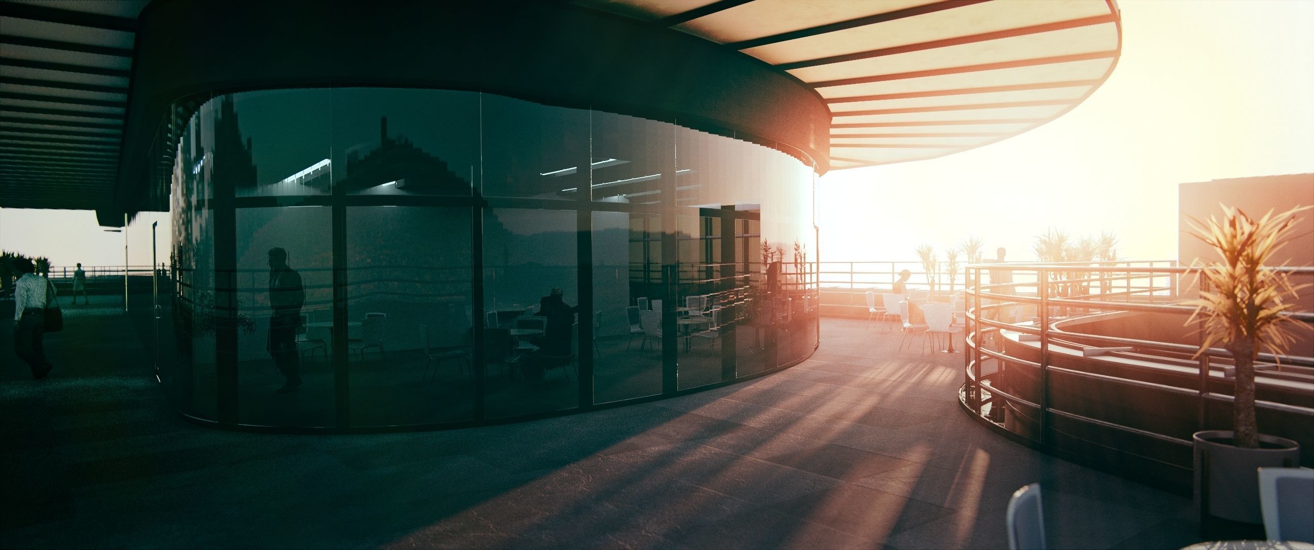 Glass Office Building - Day and Night 3D model_21