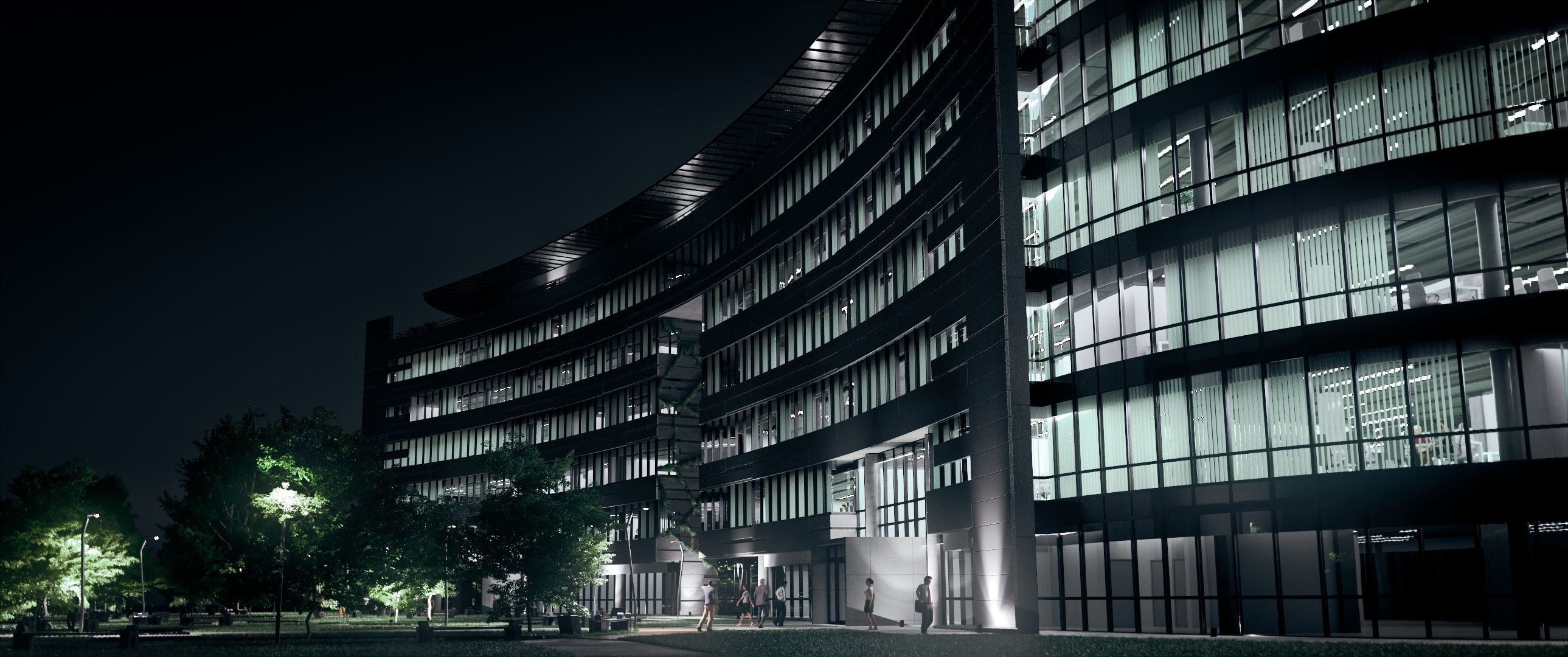 Glass Office Building - Day and Night 3D model_67