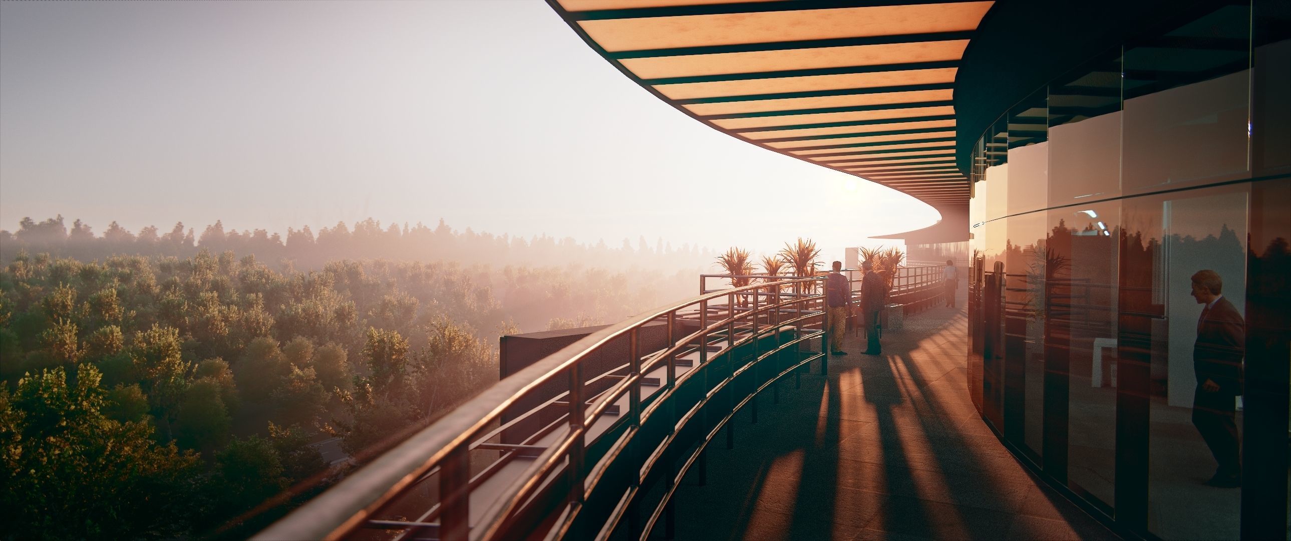 Glass Office Building - Day and Night 3D model_20