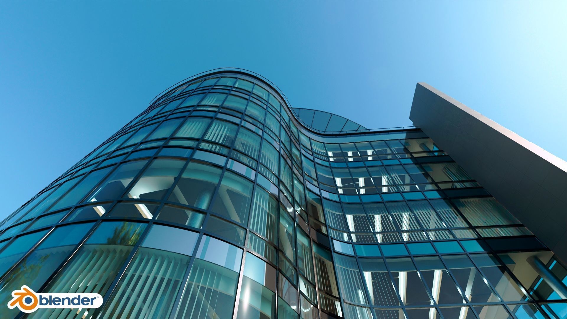 Glass Office Building - Day and Night 3D model_50