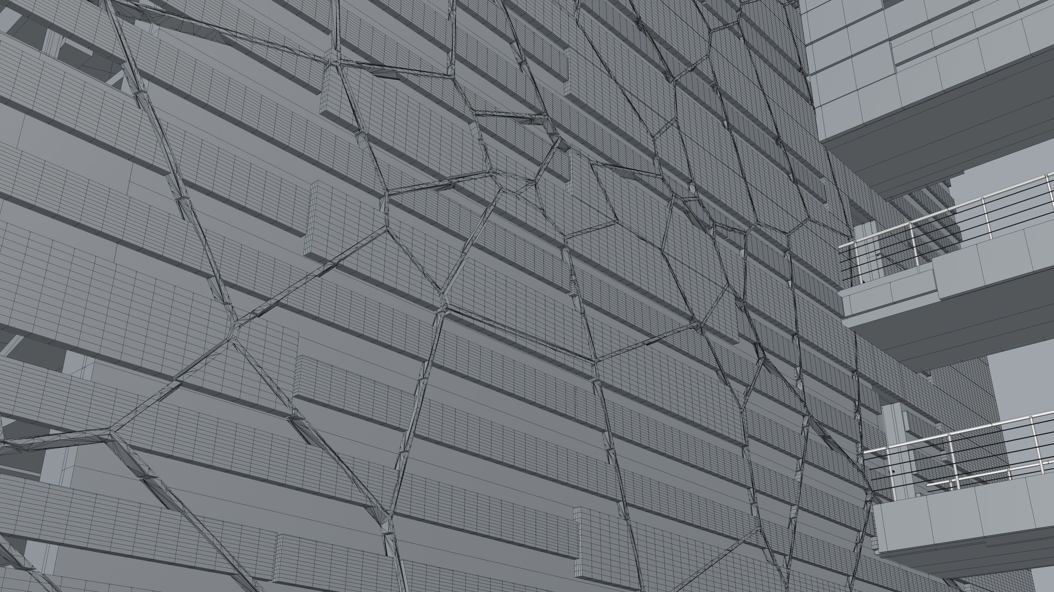 Glass Office Building - Day and Night 3D model_56