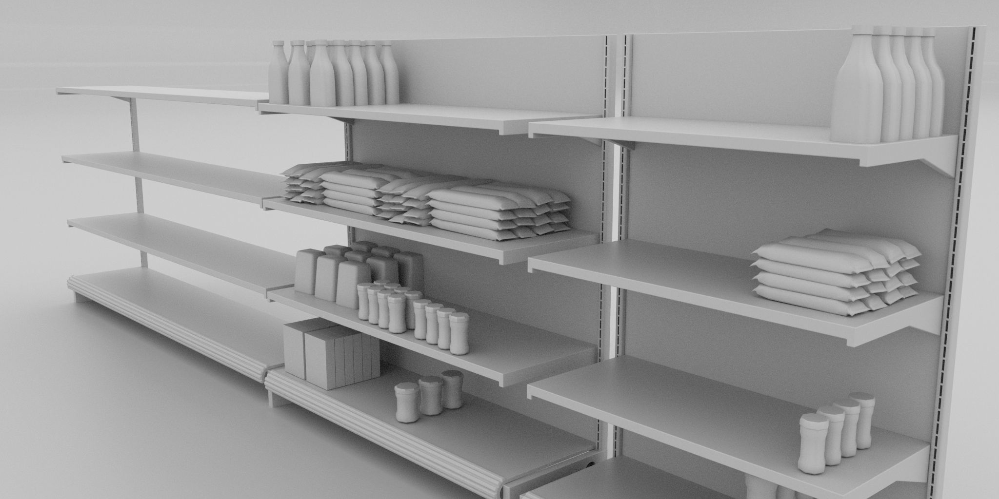 Supermarket Shelving 3D model_2