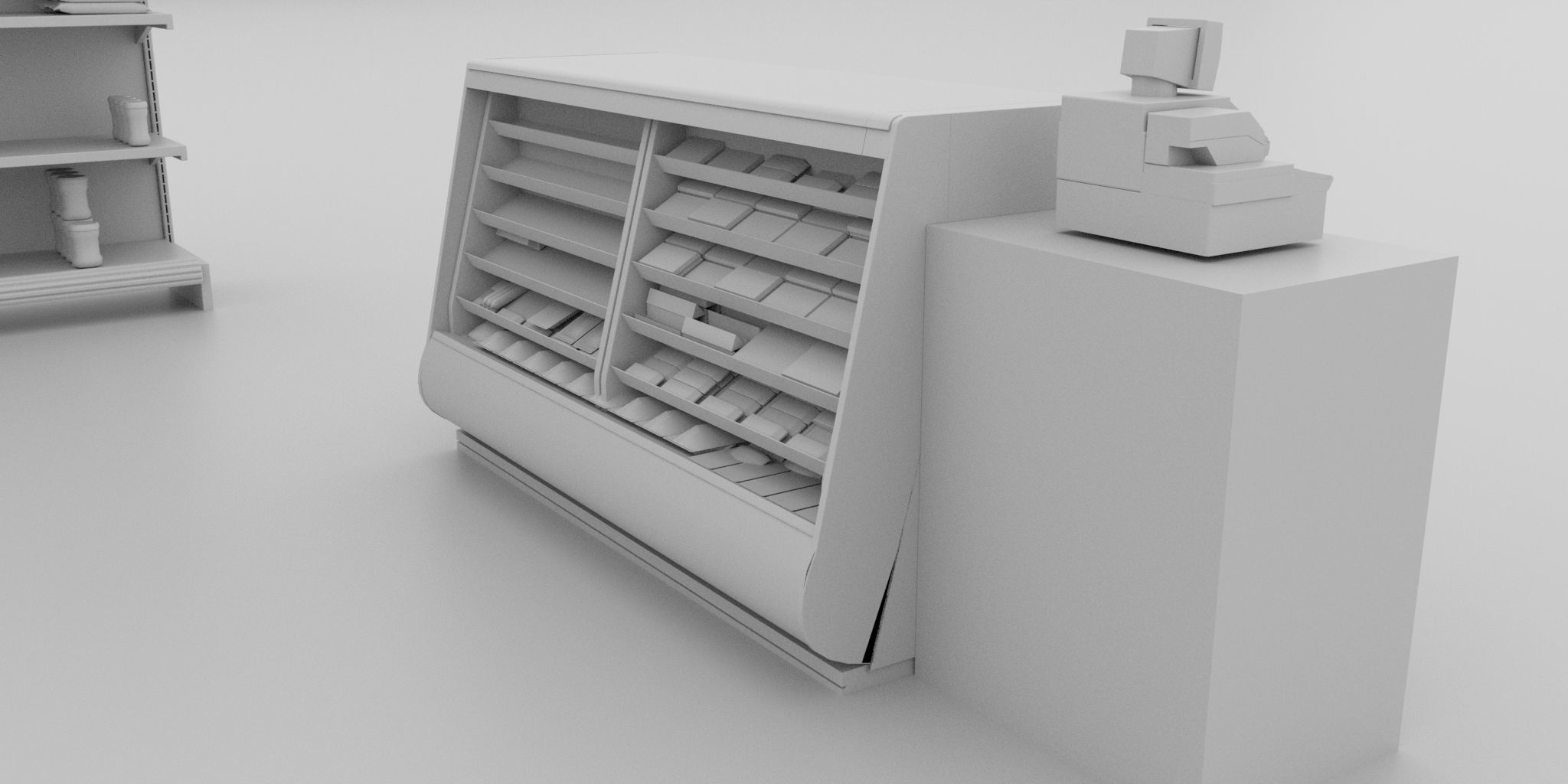 Supermarket Shelving 3D model_5