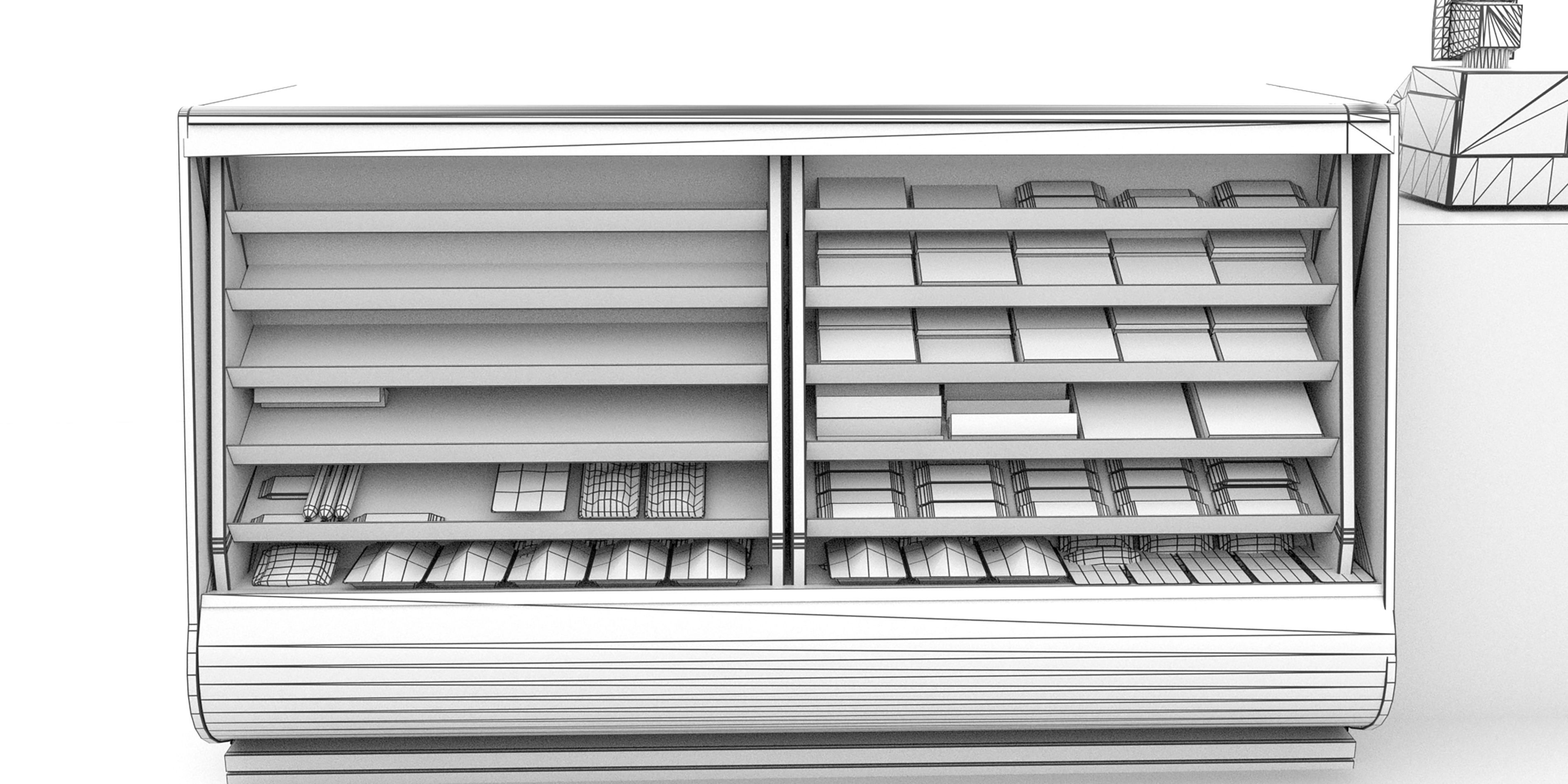 Supermarket Shelving 3D model_11
