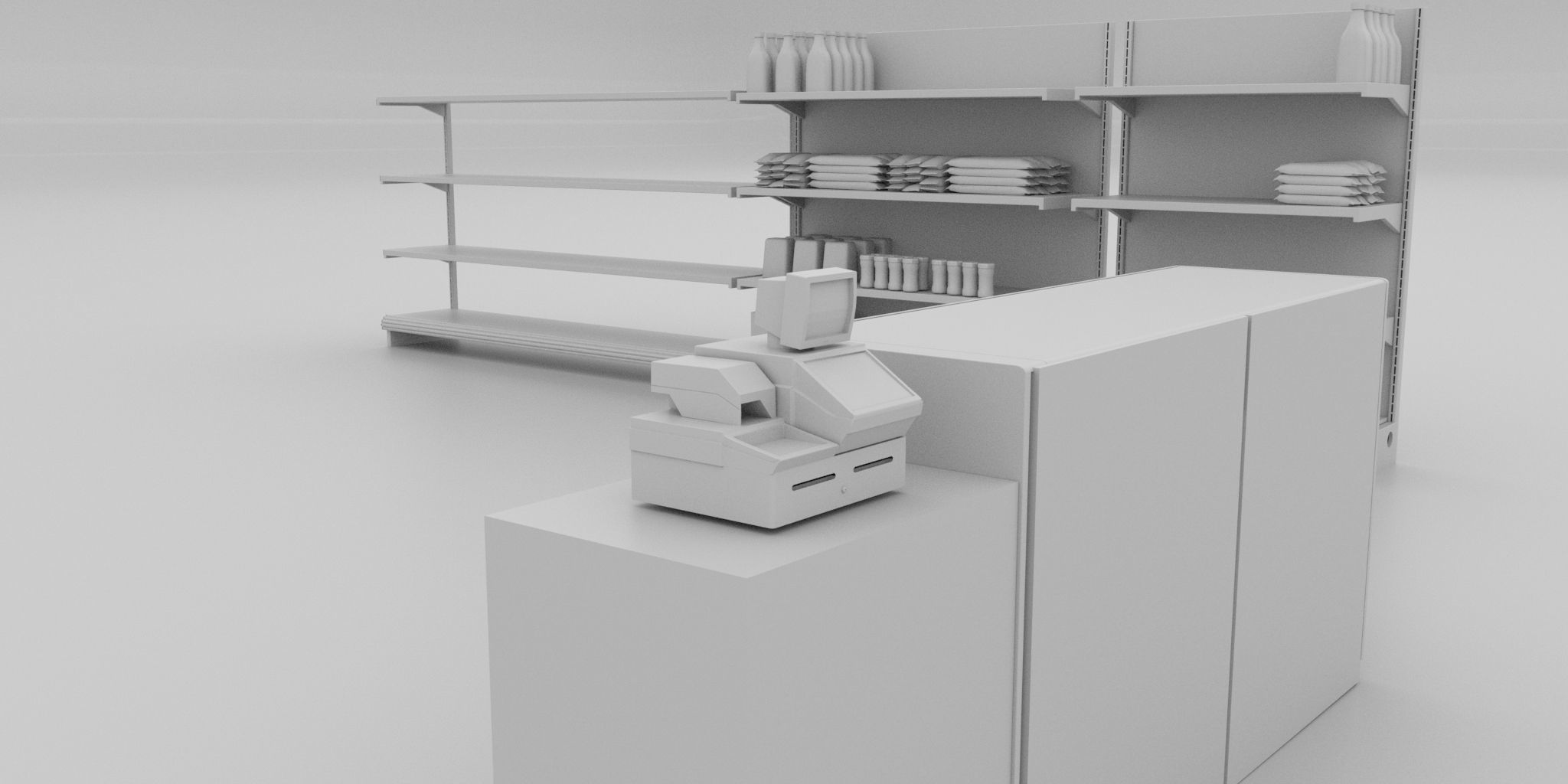 Supermarket Shelving 3D model_7