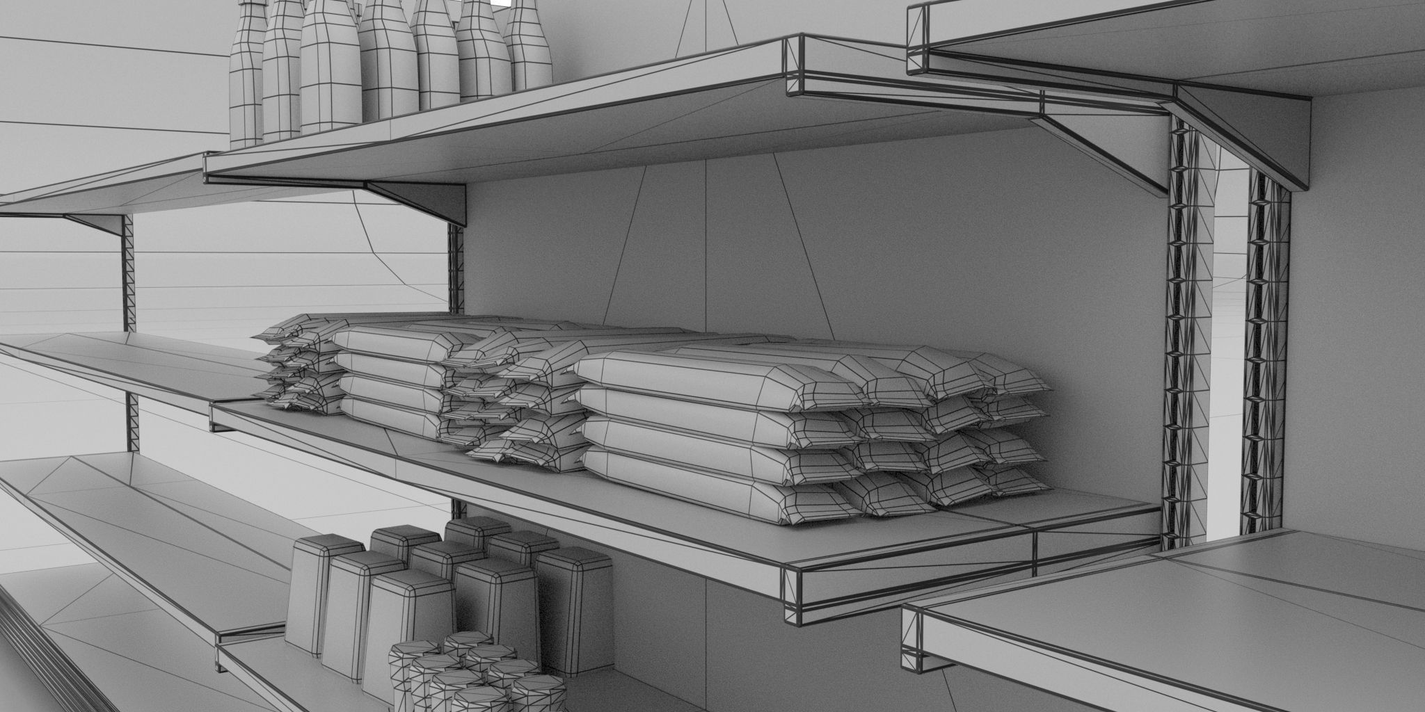 Supermarket Shelving 3D model_3