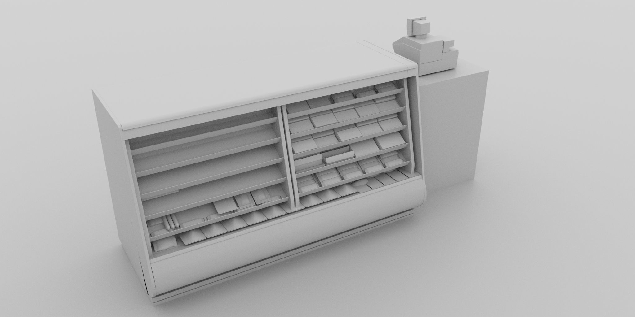 Supermarket Shelving 3D model_4
