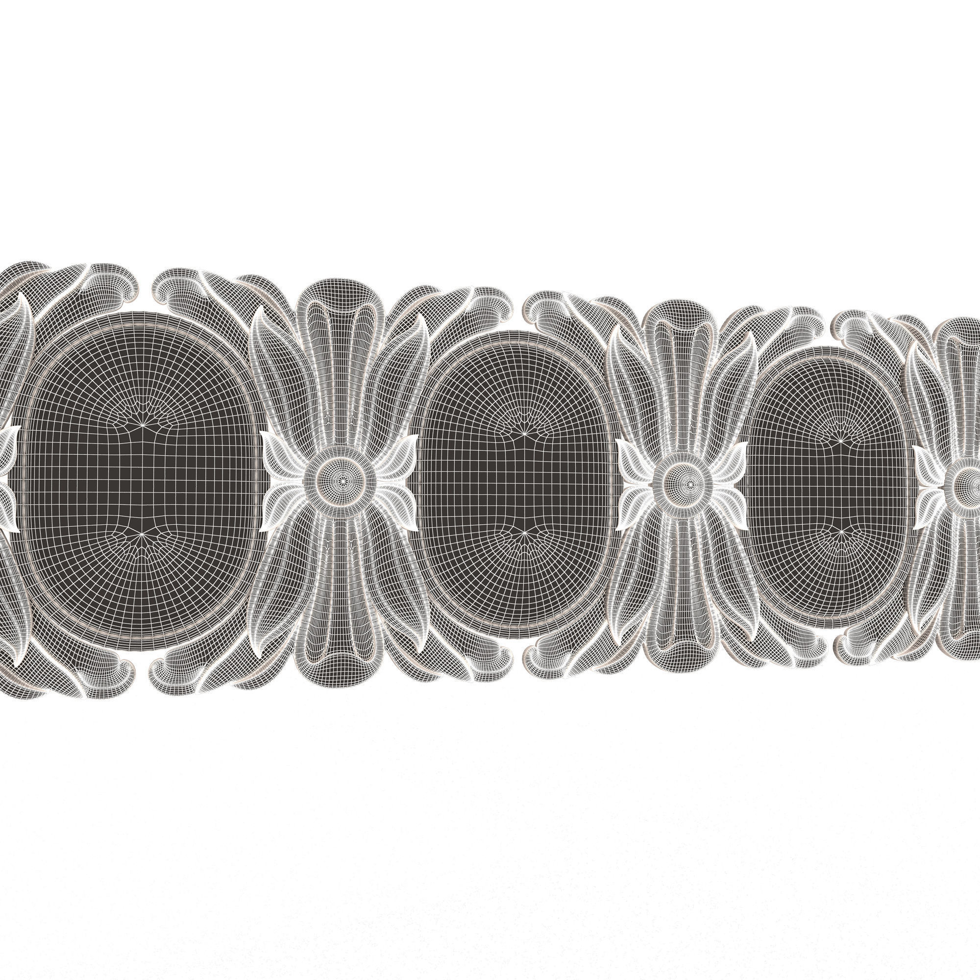 Ornament Element Molding 017 Low-poly 3D model_9