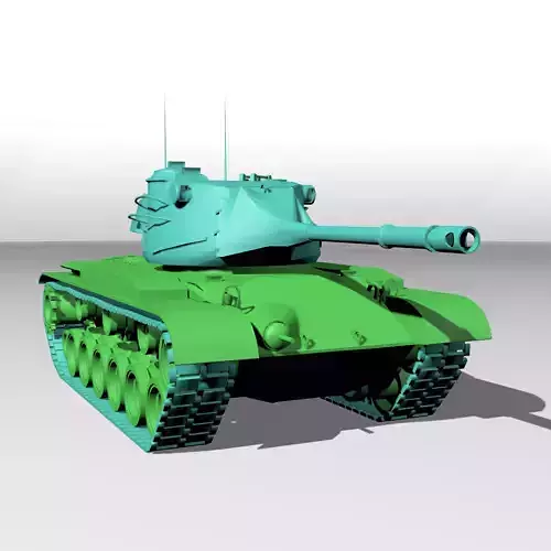 M47 Patton Tank Low-poly 3D model