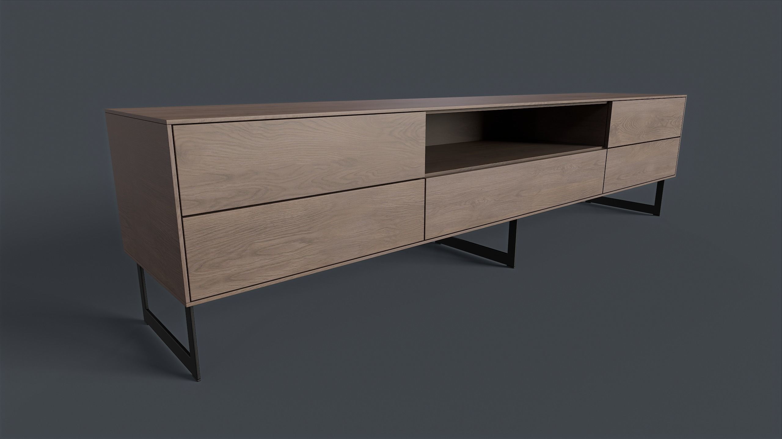 Bellagio TV Dresser 3 PBR Game Ready  Low-poly 3D model_2