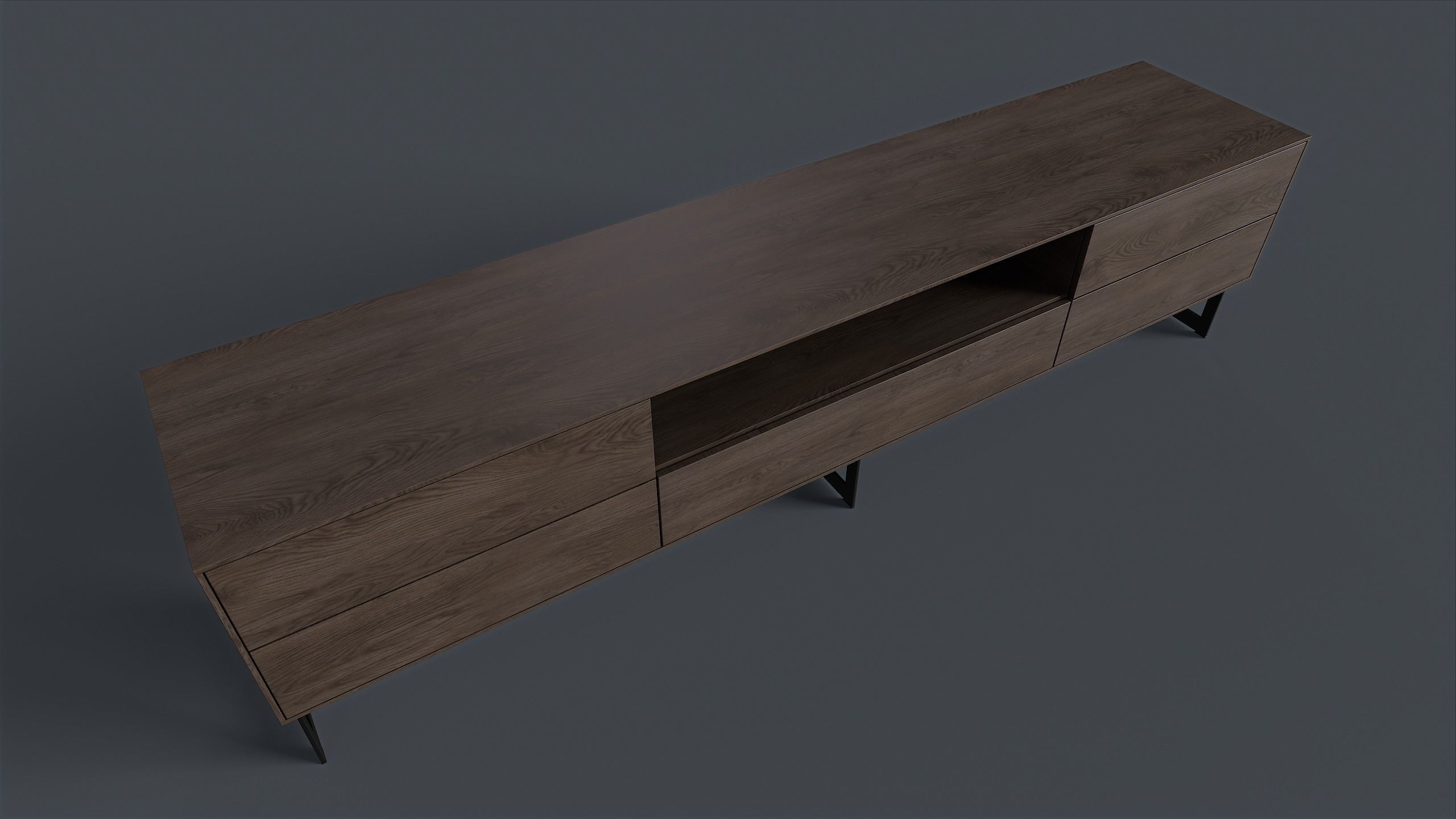 Bellagio TV Dresser 3 PBR Game Ready  Low-poly 3D model_4