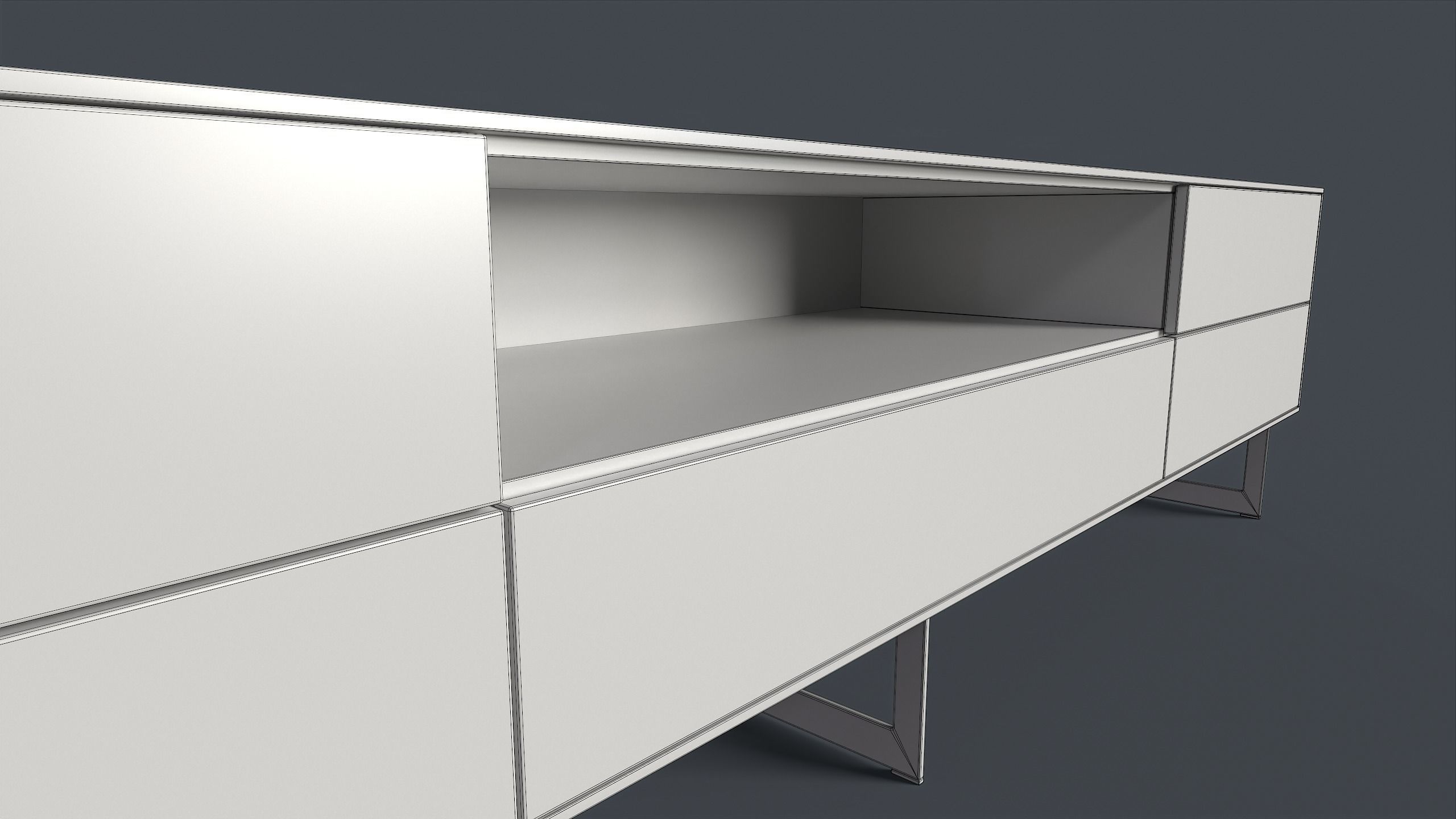 Bellagio TV Dresser 3 PBR Game Ready  Low-poly 3D model_15