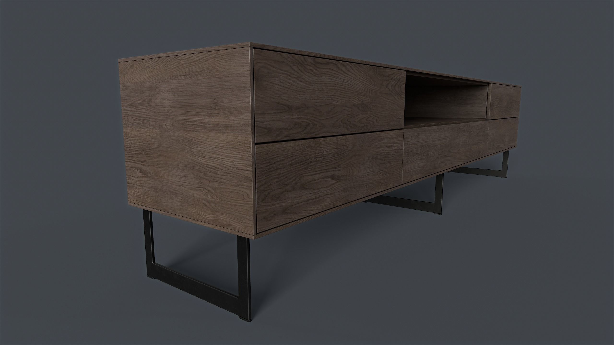 Bellagio TV Dresser 3 PBR Game Ready  Low-poly 3D model_9