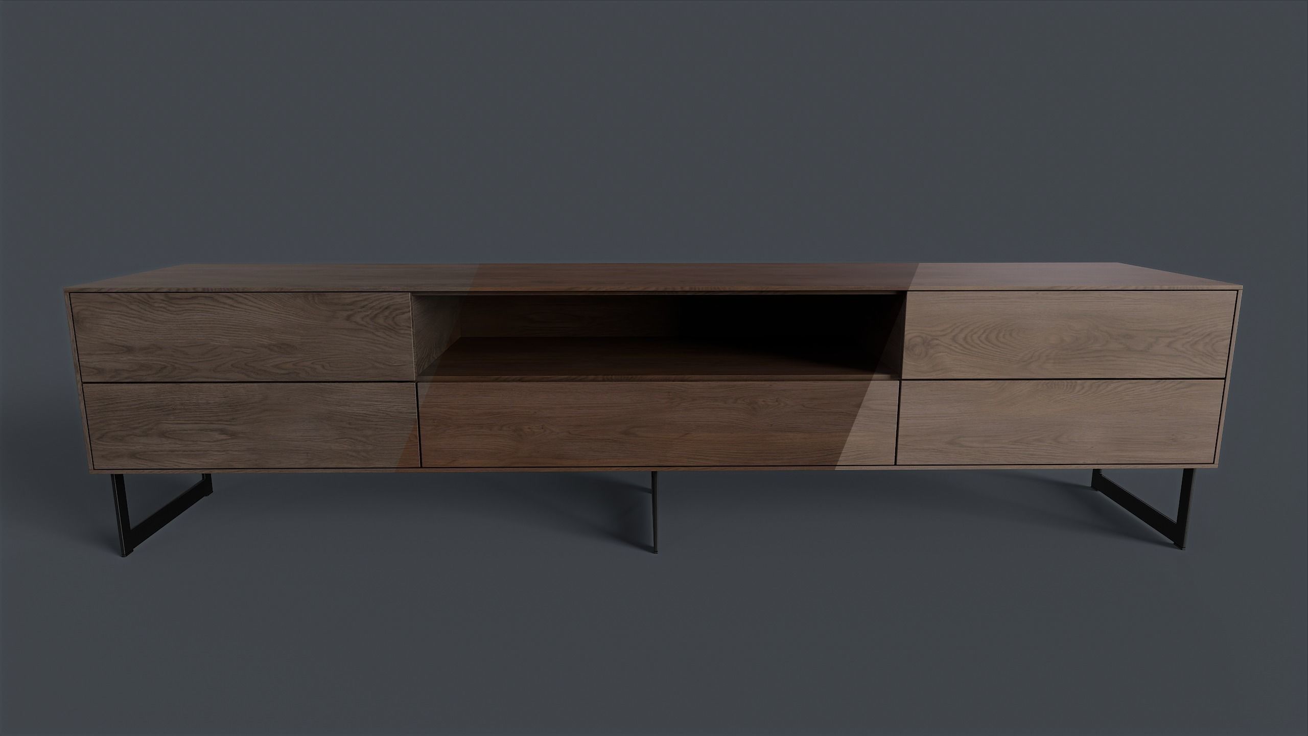 Bellagio TV Dresser 3 PBR Game Ready  Low-poly 3D model_5