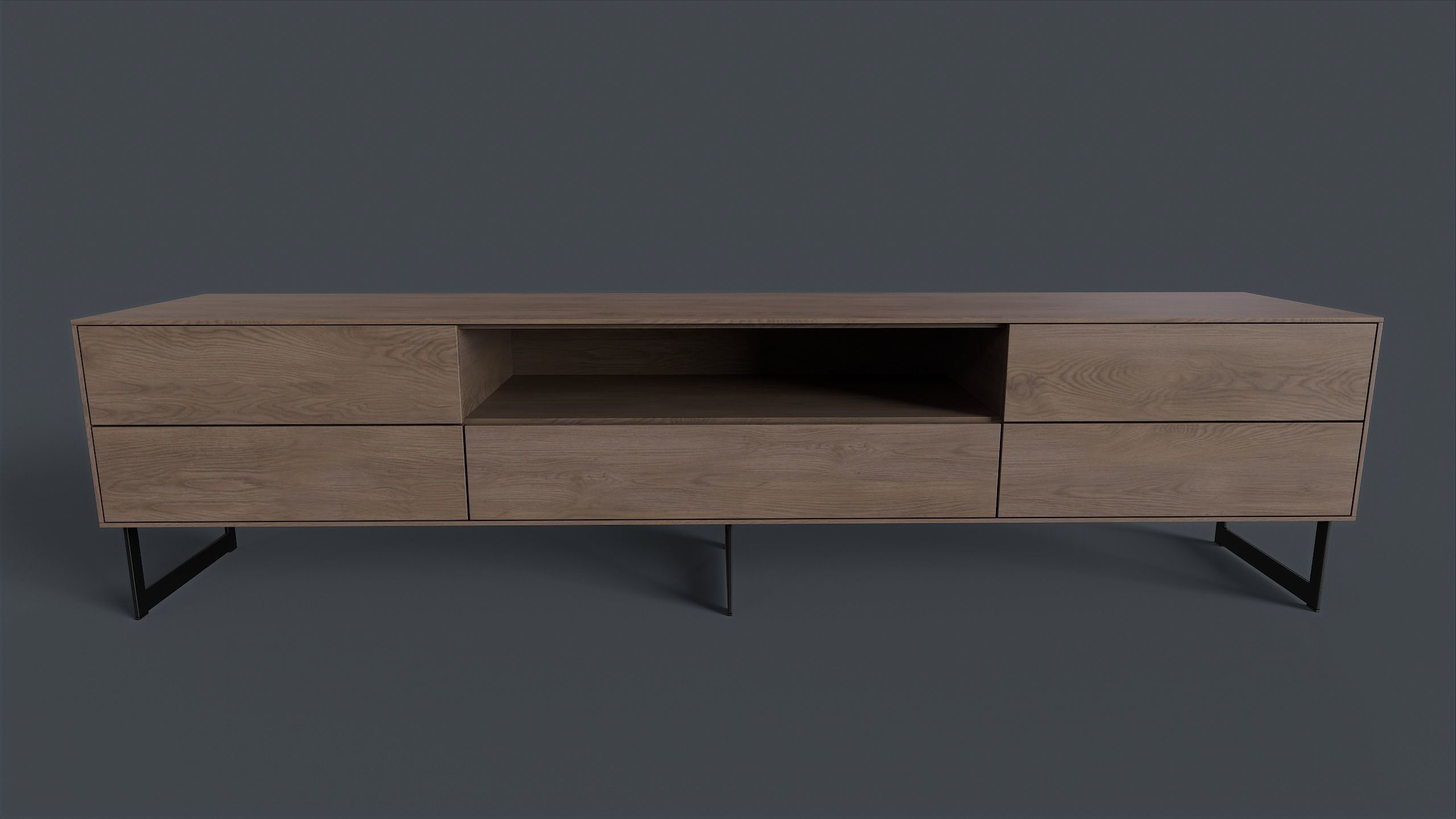 Bellagio TV Dresser 3 PBR Game Ready  Low-poly 3D model_8