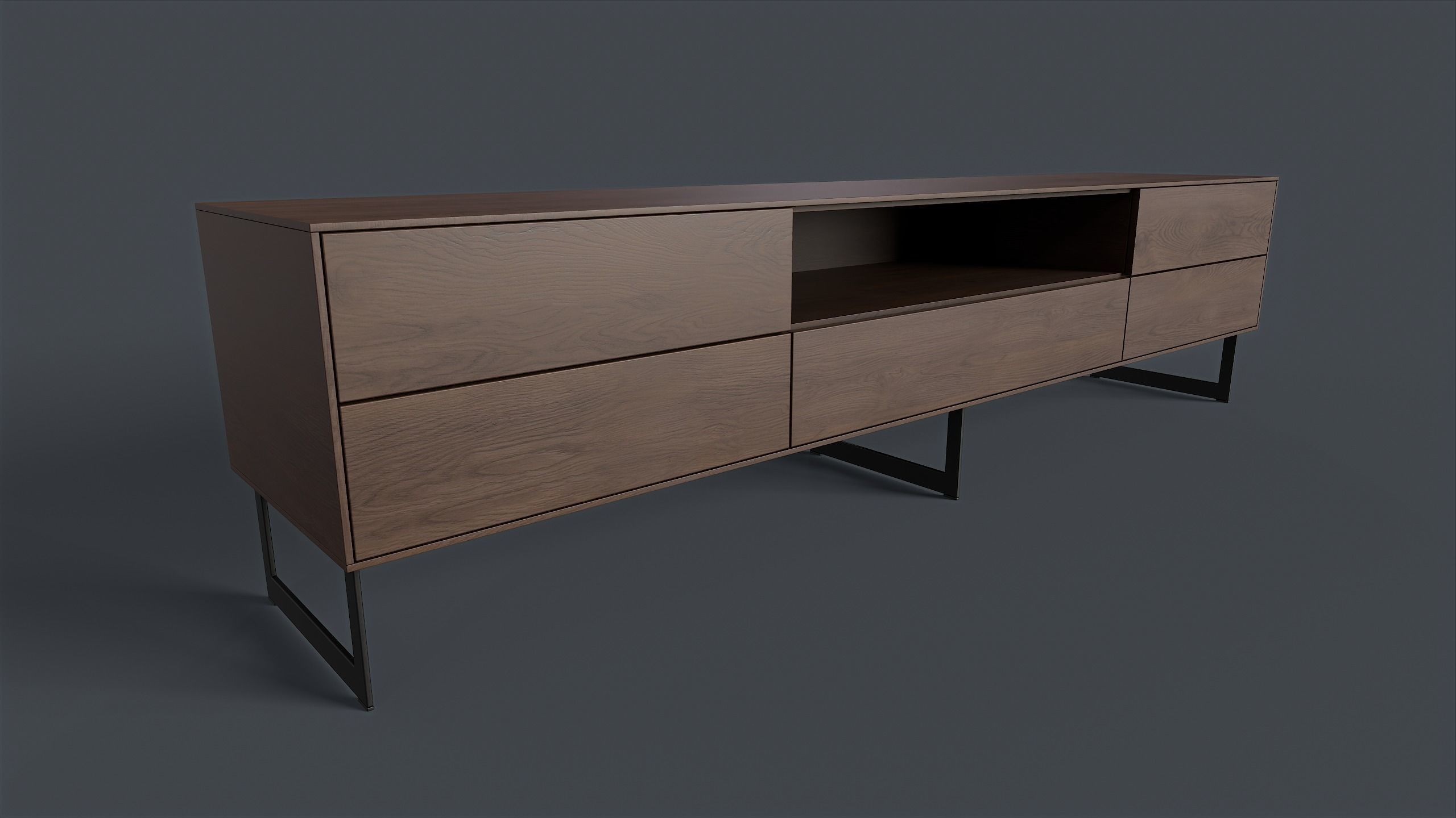 Bellagio TV Dresser 3 PBR Game Ready  Low-poly 3D model_1