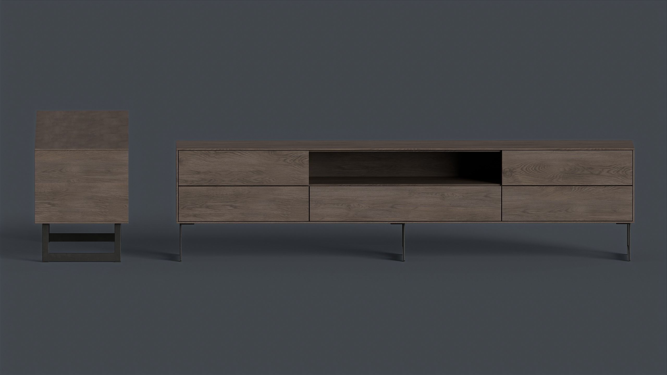 Bellagio TV Dresser 3 PBR Game Ready  Low-poly 3D model_3