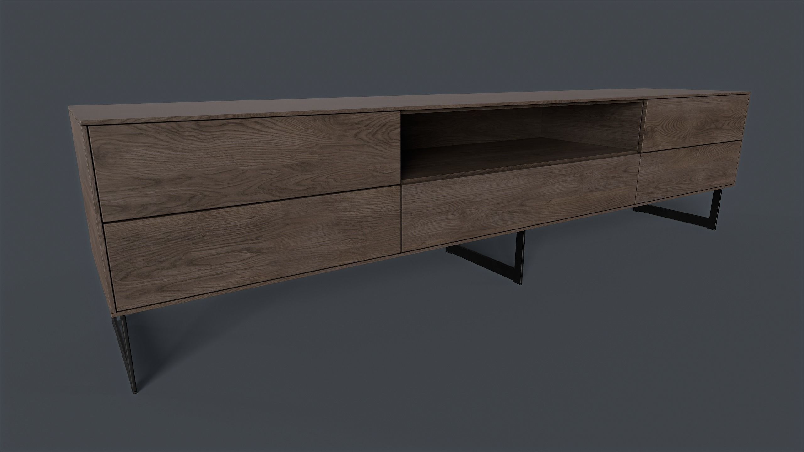 Bellagio TV Dresser 3 PBR Game Ready  Low-poly 3D model_10