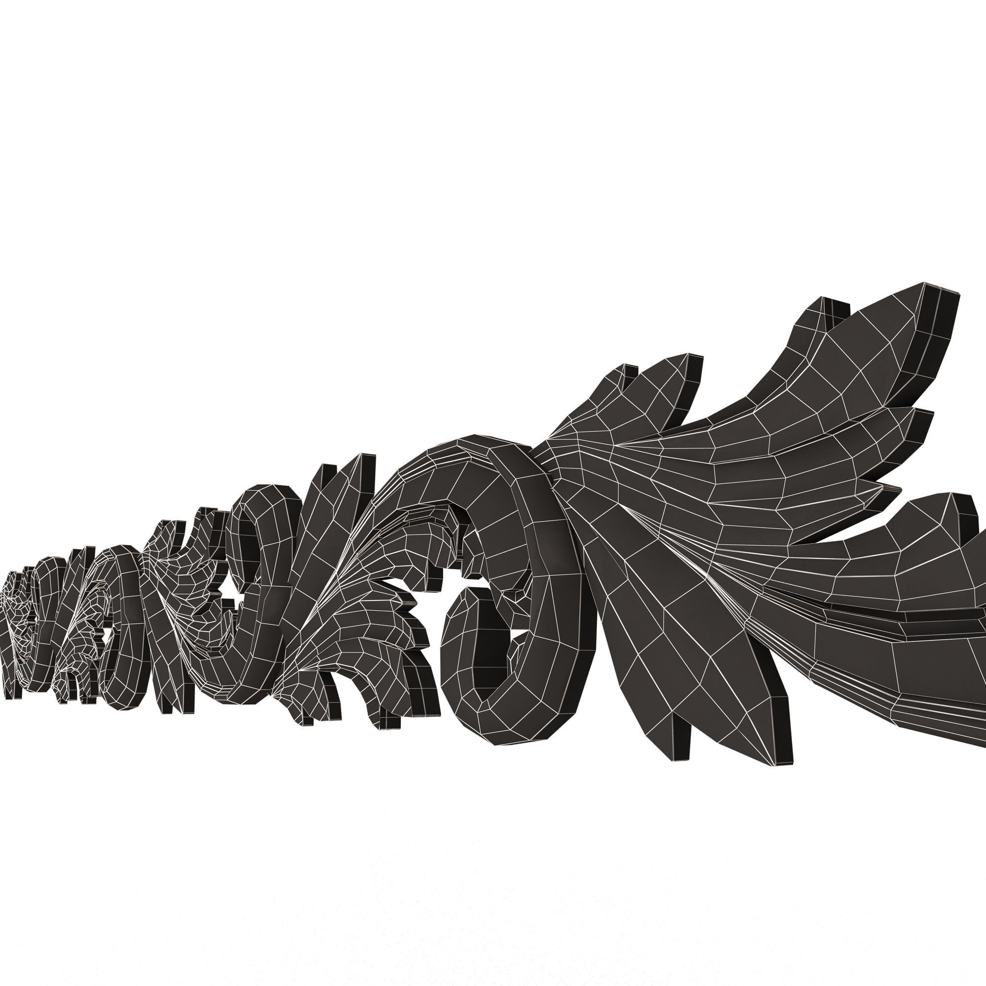 Ornament Element Molding 020 Low-poly 3D model_16