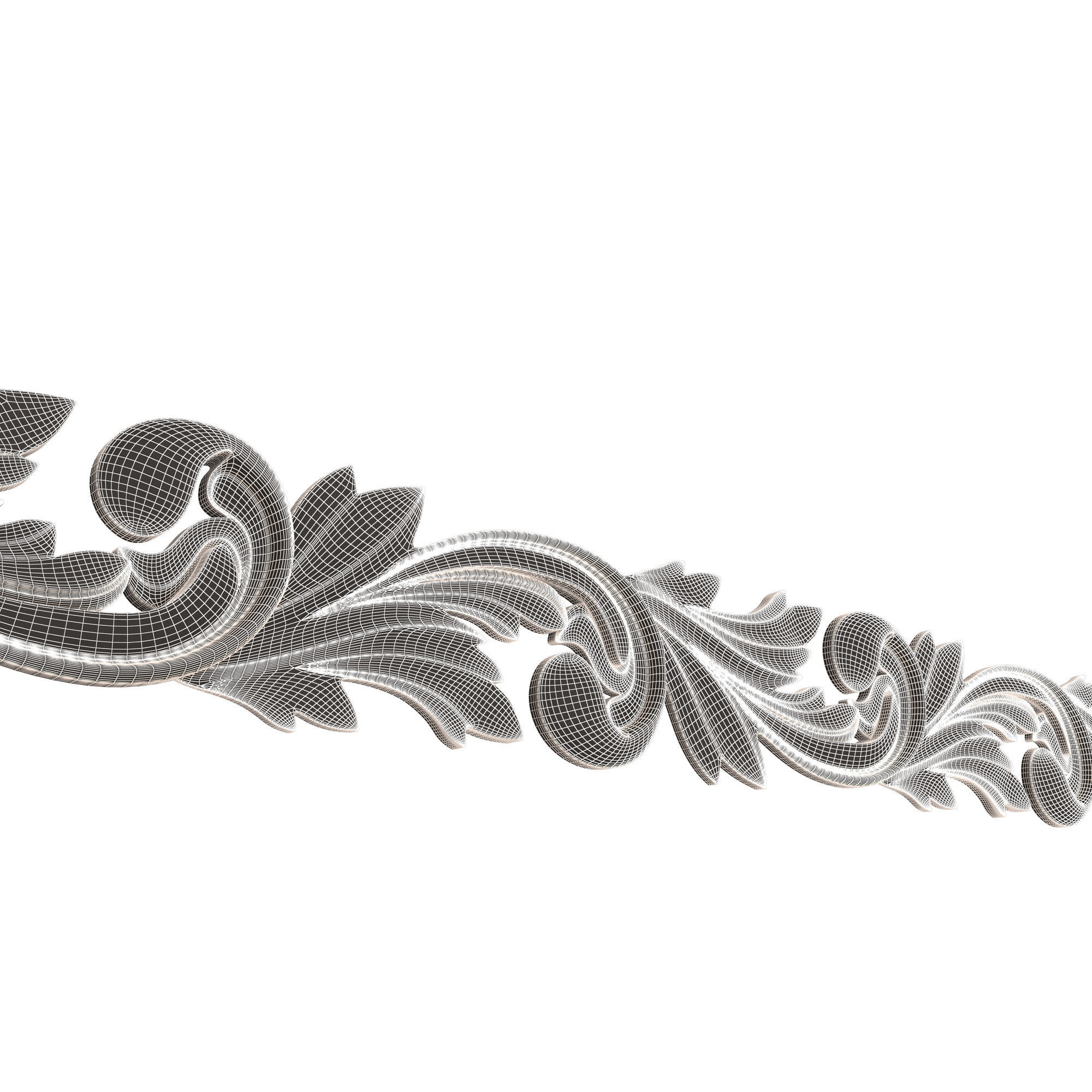 Ornament Element Molding 020 Low-poly 3D model_9