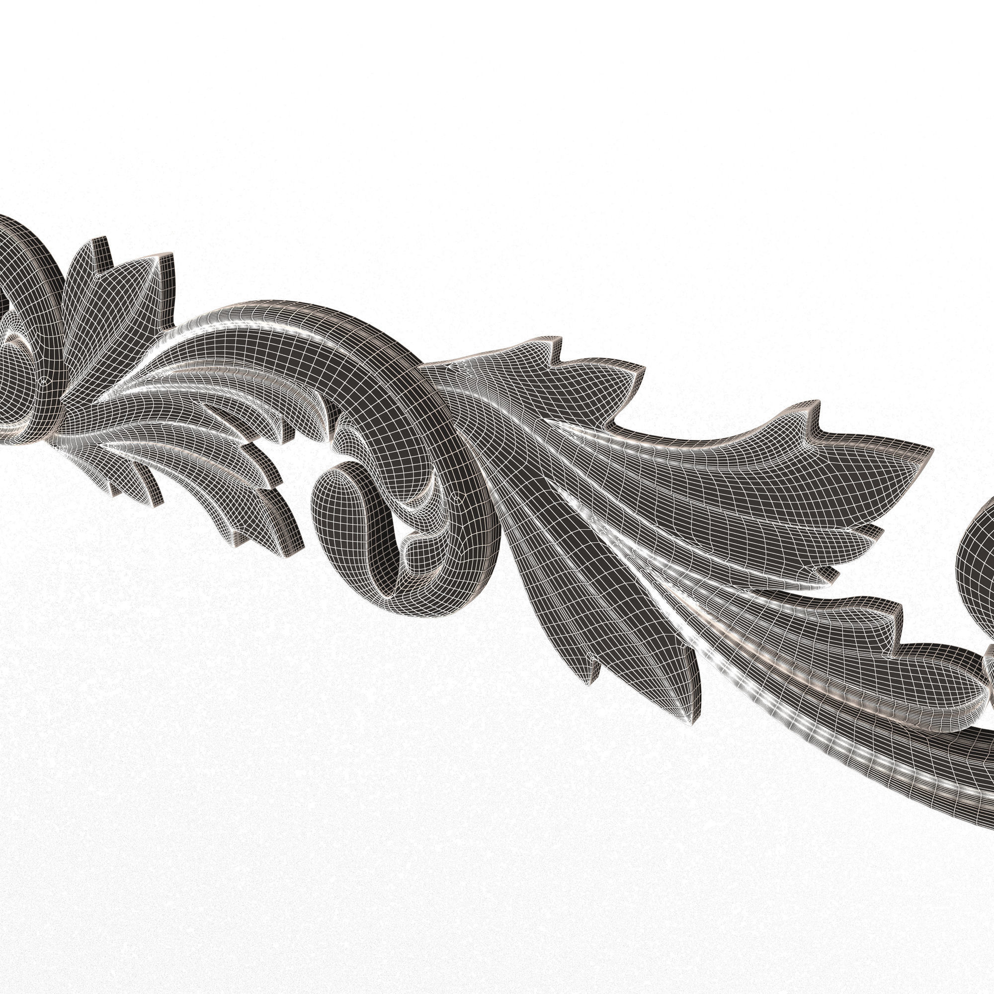 Ornament Element Molding 020 Low-poly 3D model_8