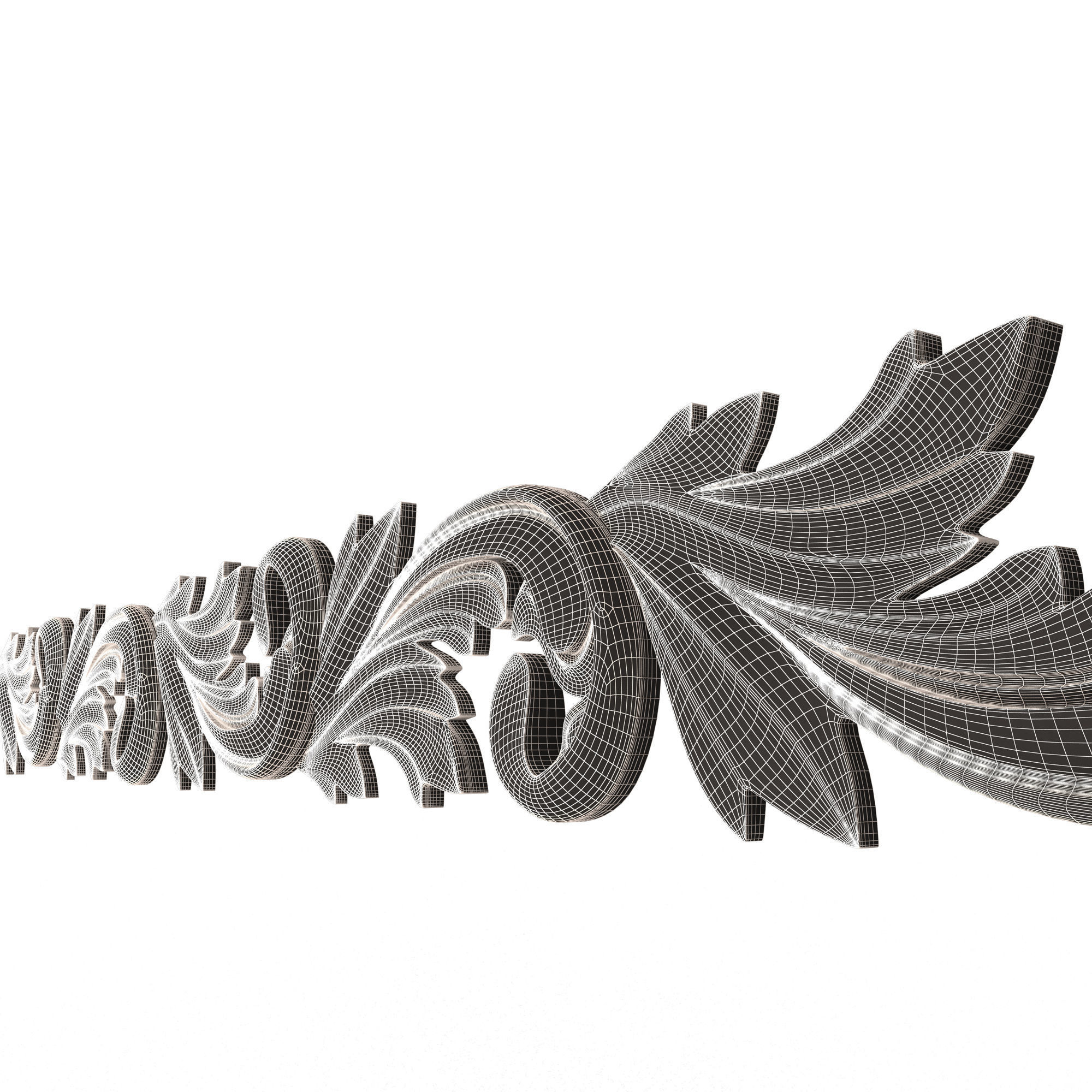 Ornament Element Molding 020 Low-poly 3D model_10