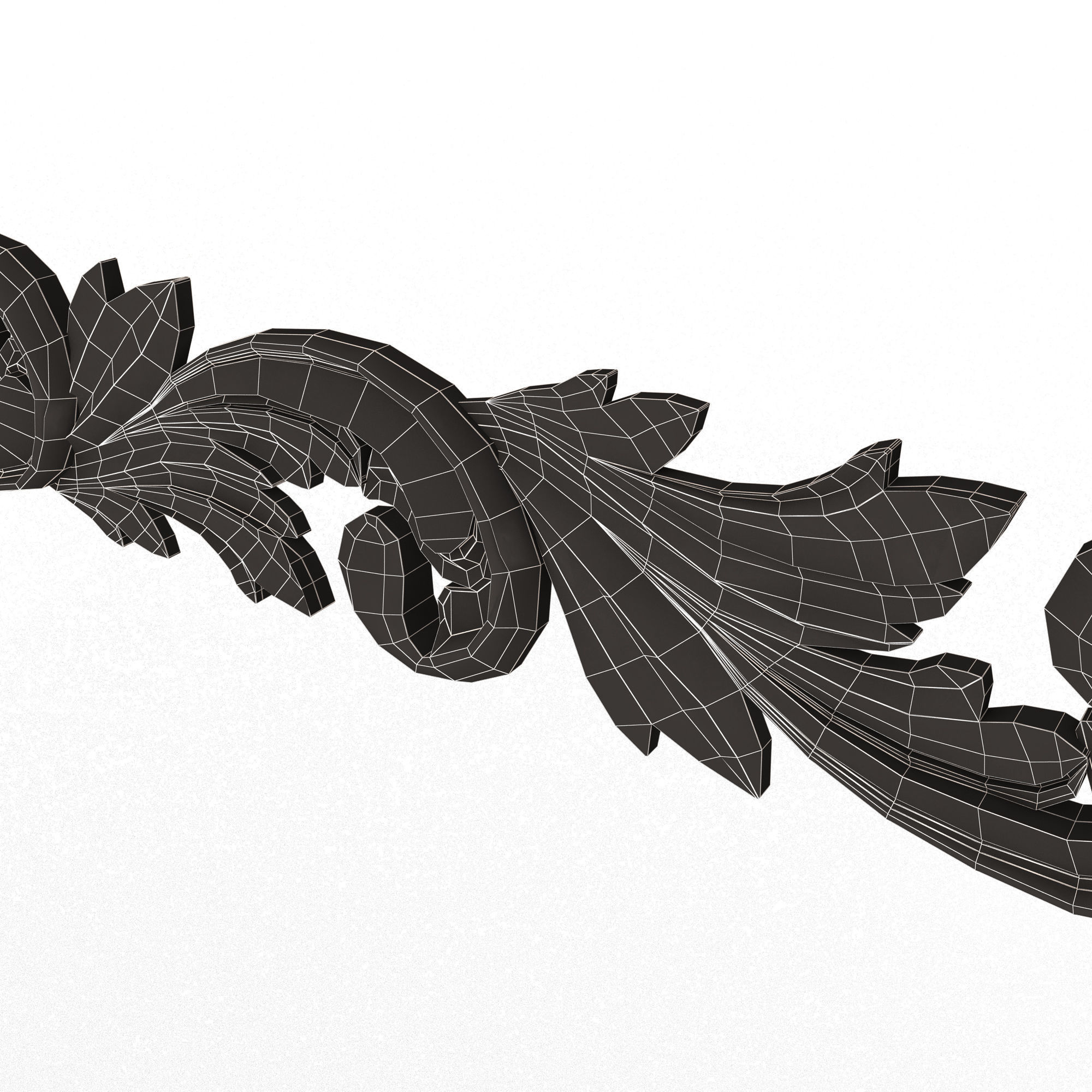Ornament Element Molding 020 Low-poly 3D model_14