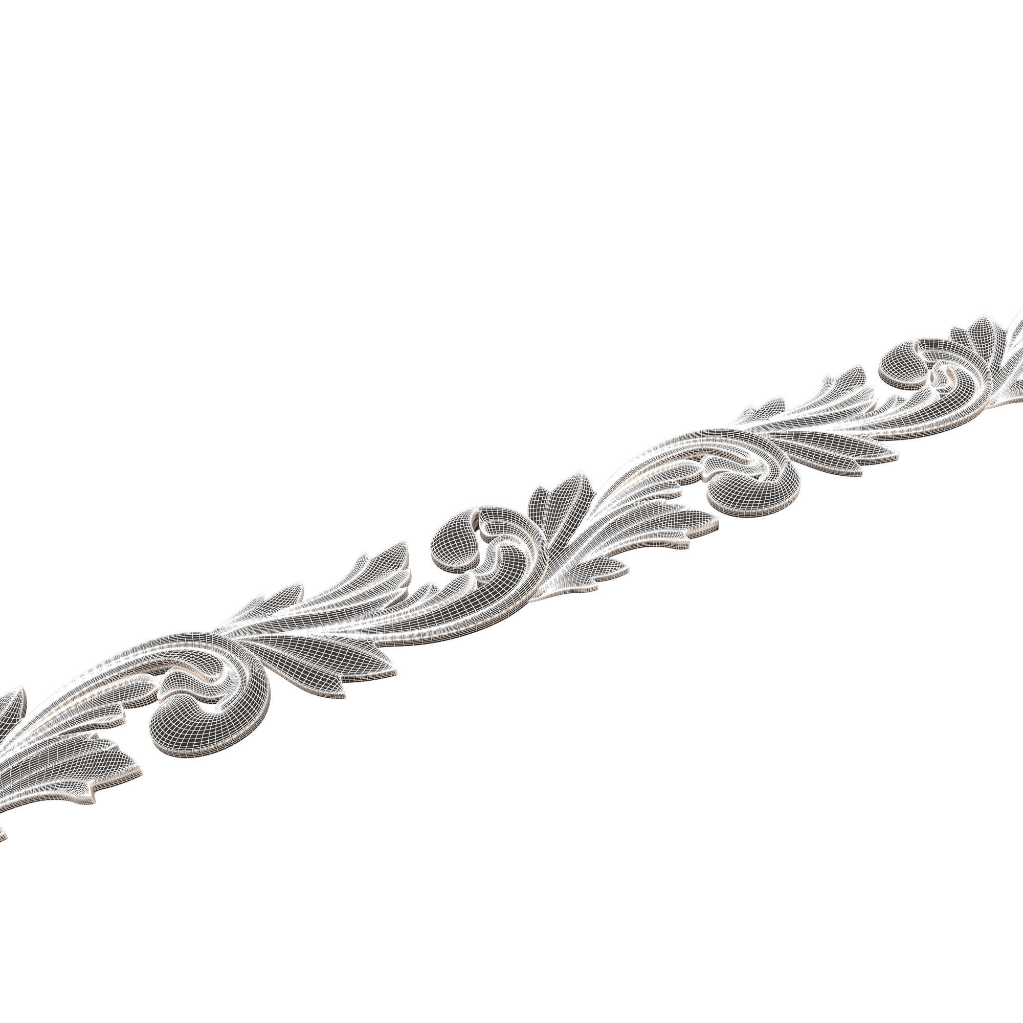 Ornament Element Molding 020 Low-poly 3D model_11