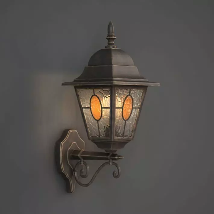 Bronze Wall Lamp 3D model_0