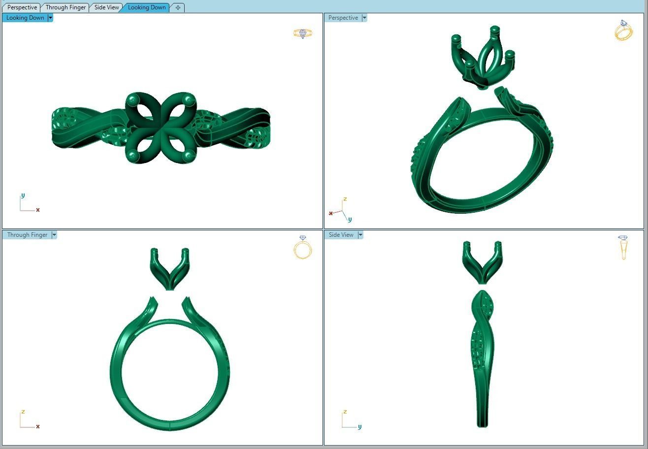 Ring256 diamond engagement ring gold 3D print model_8