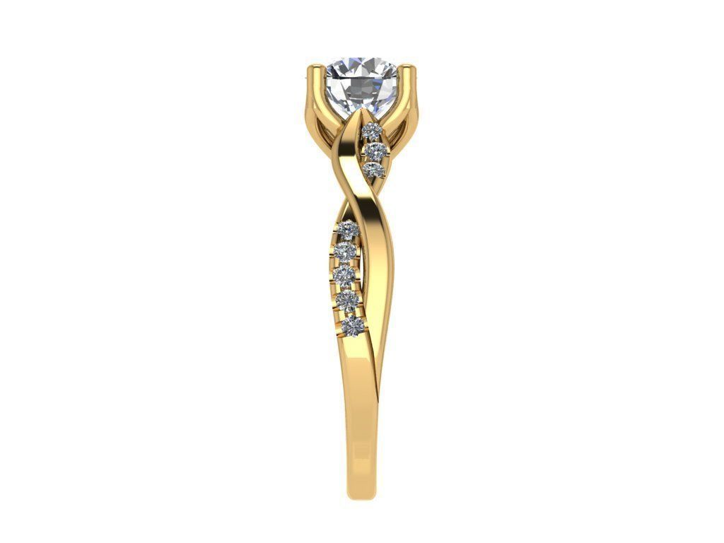 Ring256 diamond engagement ring gold 3D print model_3