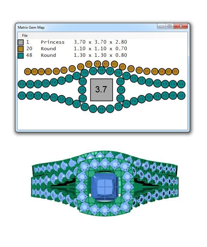 Ring257 diamond engagement ring set gold 3D print model_6