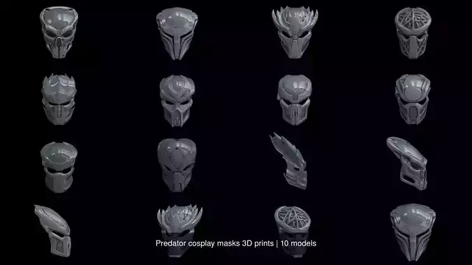 Predator cosplay masks 3D prints 3D Model Collection