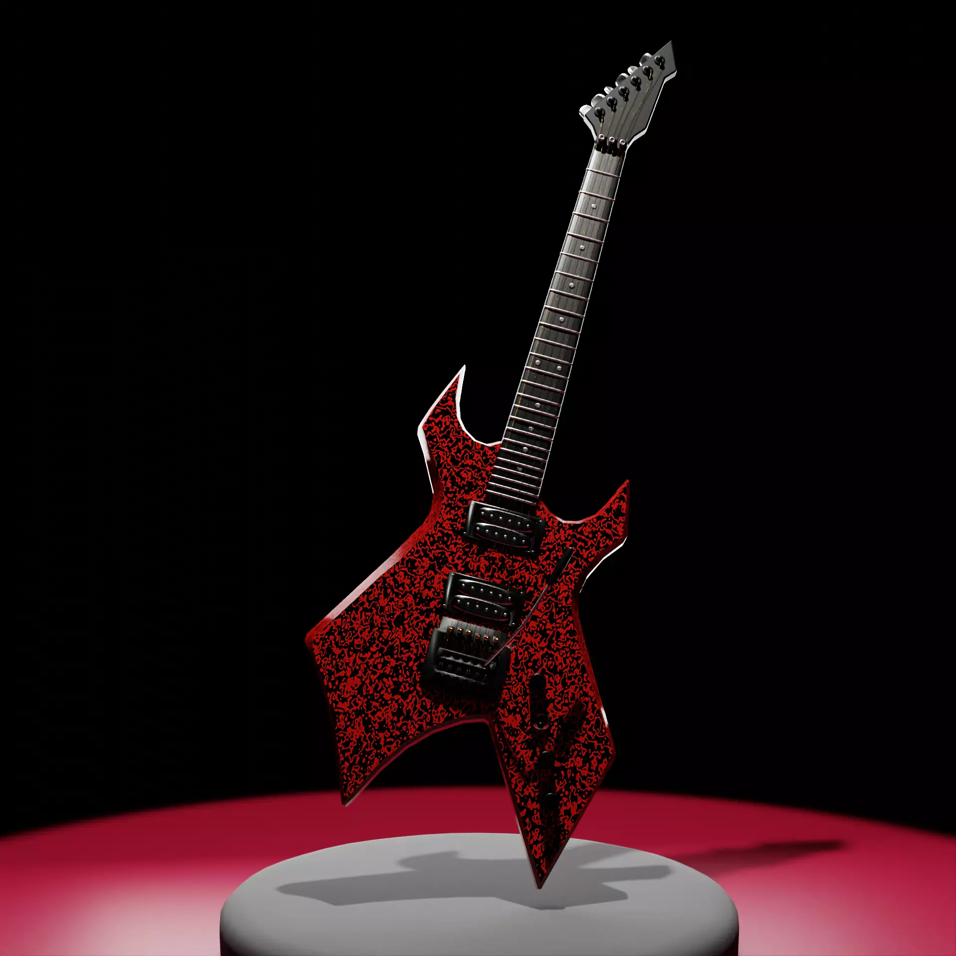 Eddie Munson Guitar from Stranger Things Free low-poly 3D model_0