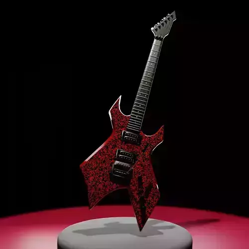 Eddie Munson Guitar from Stranger Things Free low-poly 3D model