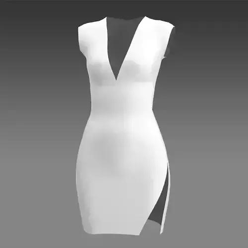 DRESS COLOR WHITE MATTE LITTLE DRESS 