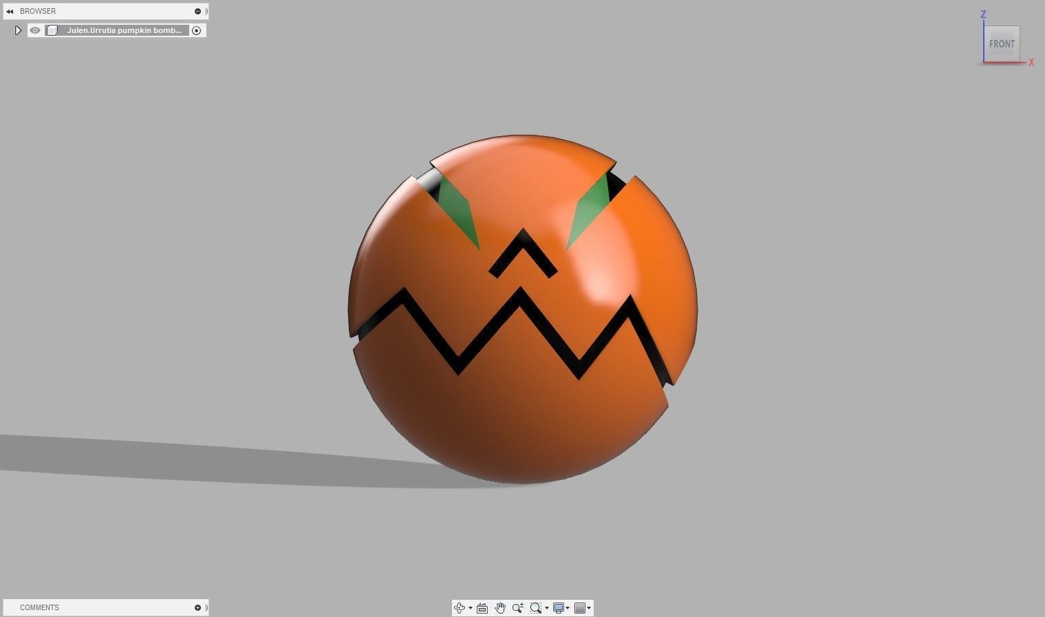 Pumkin Bomb 3D print model_1