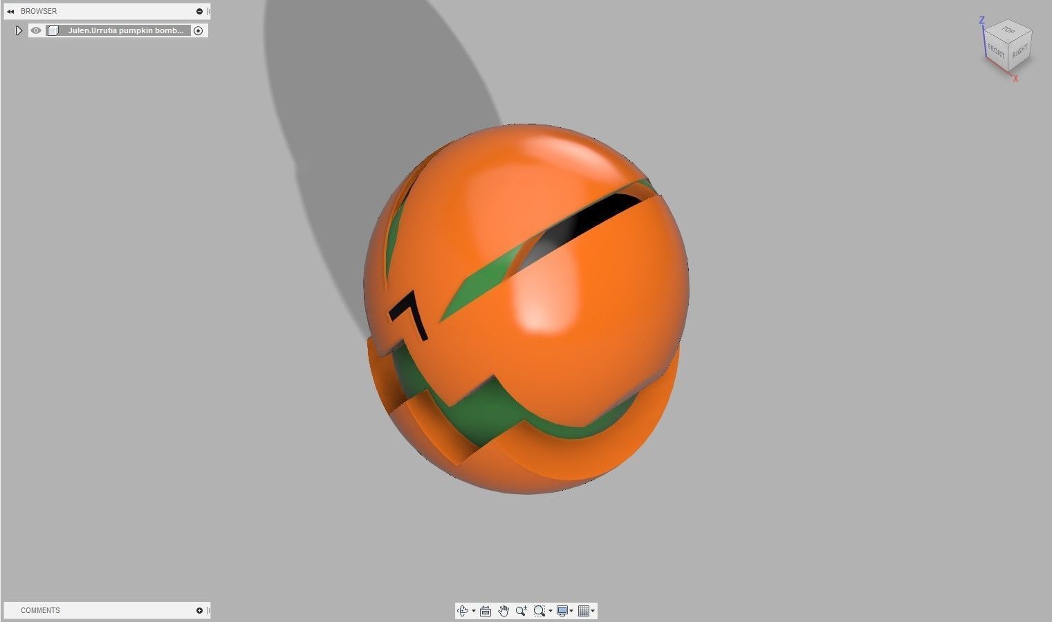 Pumkin Bomb 3D print model_2