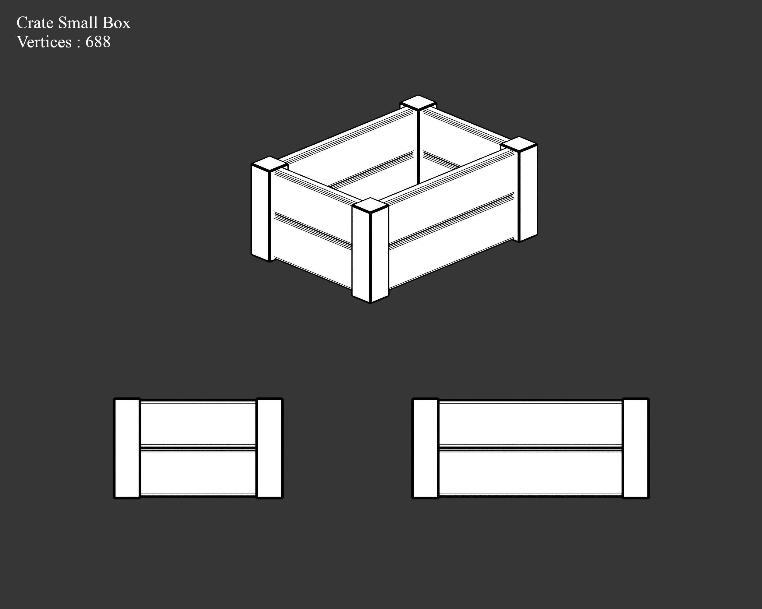 Medieval Containers Wooden Crates Low-poly 3D model_19