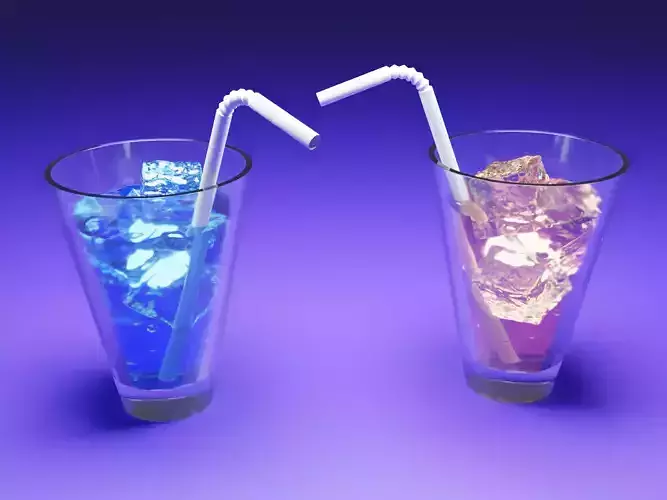 Cocktails with ice 3D model