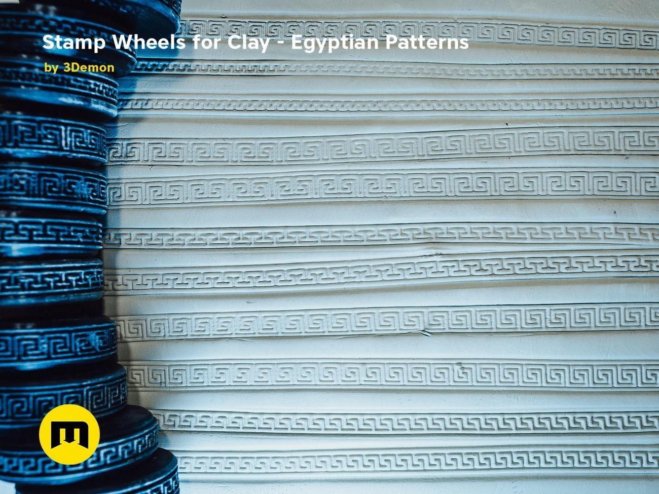 Stamp Wheels for Clay - Egyptian Patterns 3D print model_12