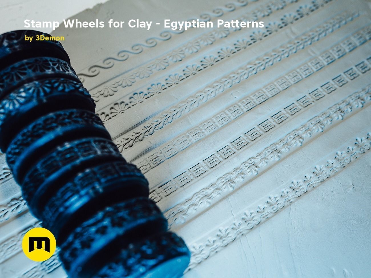 Stamp Wheels for Clay - Egyptian Patterns 3D print model_11