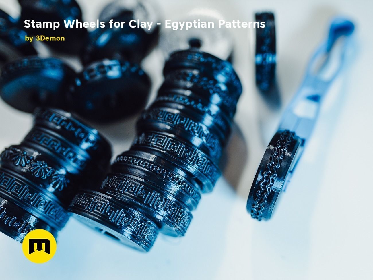 Stamp Wheels for Clay - Egyptian Patterns 3D print model_14