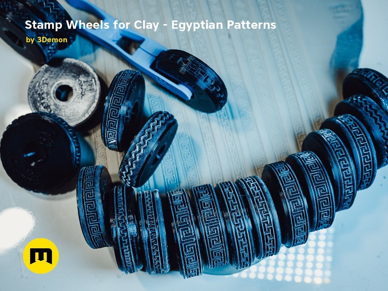 Stamp Wheels for Clay - Egyptian Patterns 3D print model_22